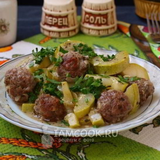 Рецепт тефтелей с кабачками в сковороде