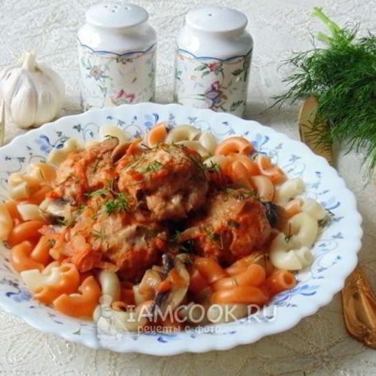 Рецепт тефтелей в грибном соусе