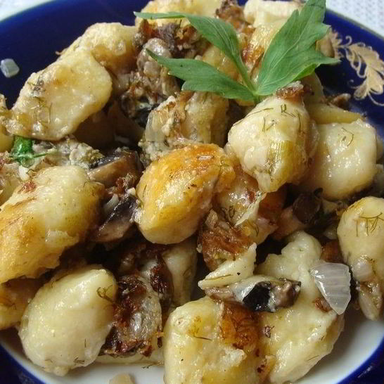 Рецепт ленивых картофельных вареников с грибами