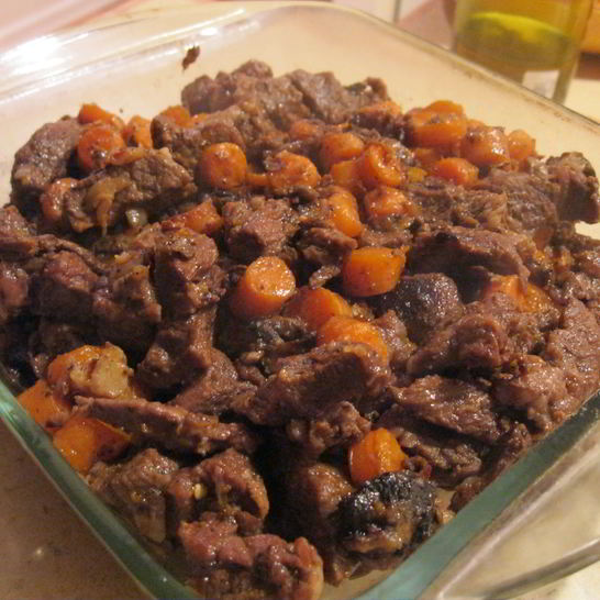 Рецепт жаркого из говядины с морковкой