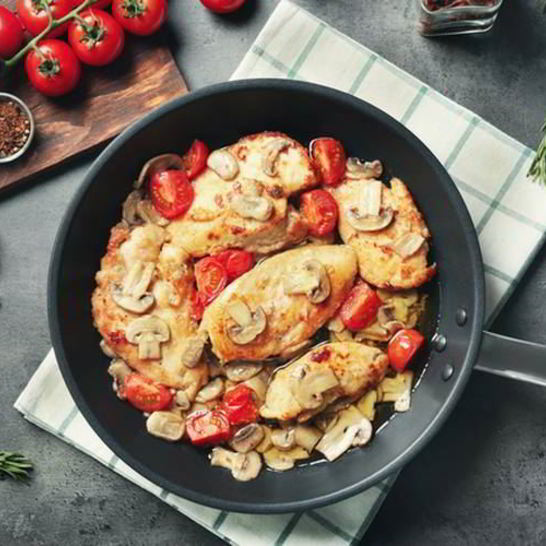 Рецепт жаркого из курицы с шампиньонами