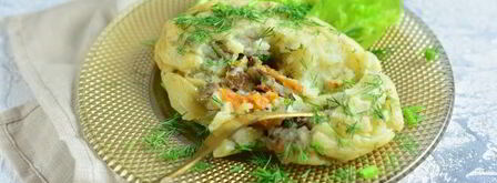 картофельные зразы с грибами в духовке. Шаг 10