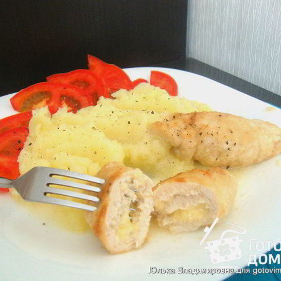 Рецепт куриных зраз с сыром в сырном соусе