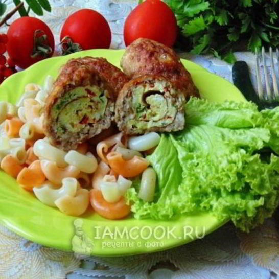 Рецепт мясных зраз с омлетом