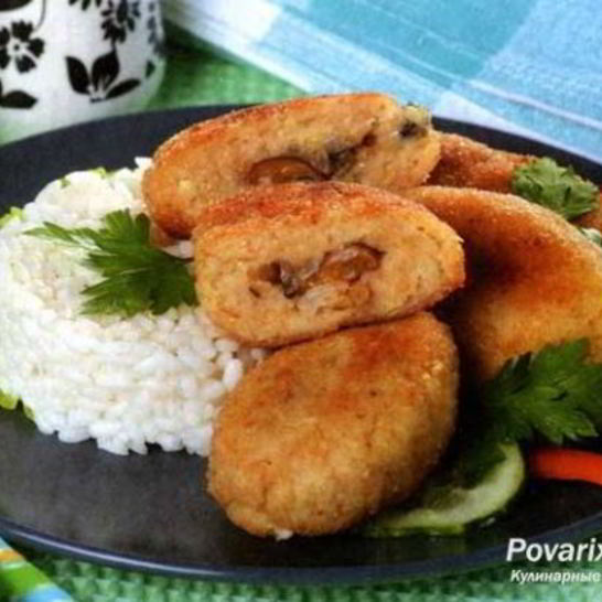 Рецепт рыбных зраз с грибной начинкой