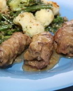 Зразы из говядины с начинкой из сухарей по-варшавски