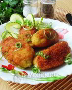 Зразы из рыбы с зеленым горошком