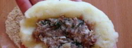 зразы картофельные с мясом в духовке. Шаг 6