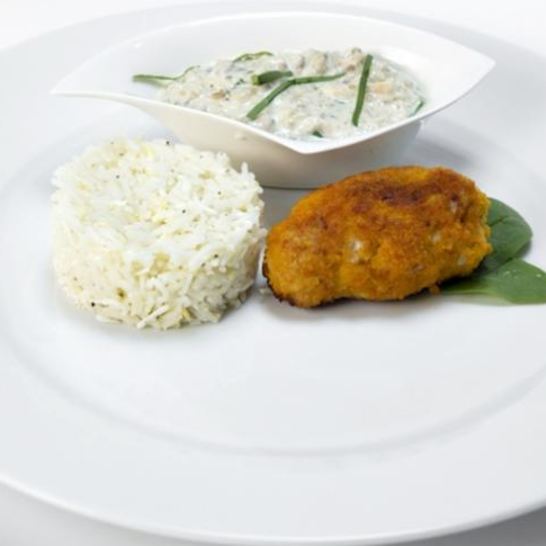 Рецепт зраз с рисом и грибным соусом