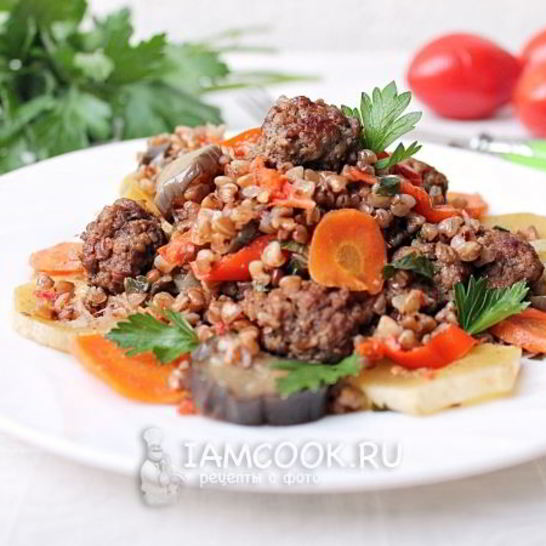 Рецепт гречки с фаршем и овощами
