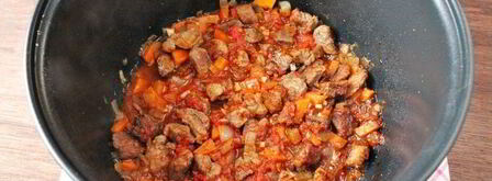 гречка с говядиной в мультиварке. Шаг 9