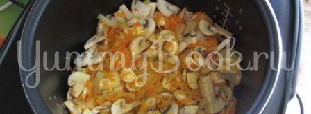 гречка с грибами, куриной печенью и сердцами в мультиварке. Шаг 4