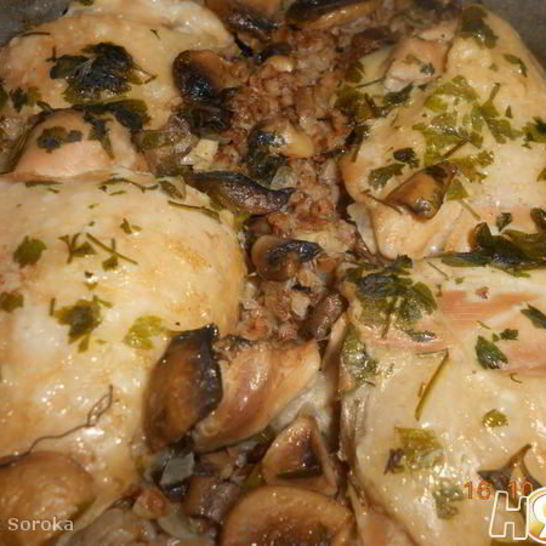 Рецепт гречки с курицей, томленные в духовке
