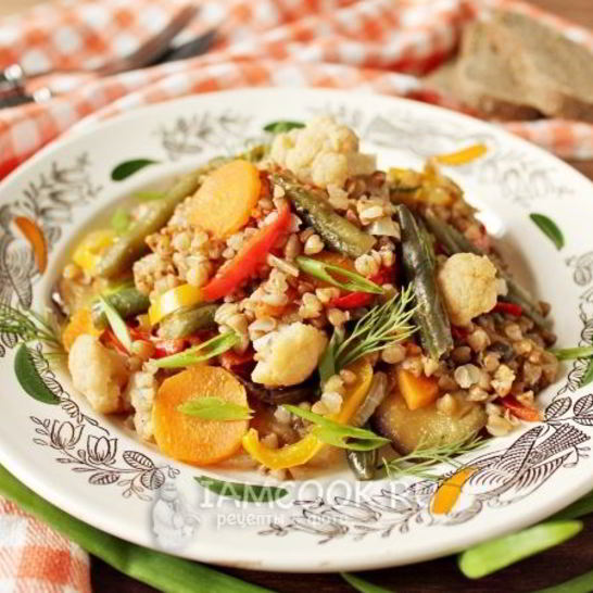 Рецепт гречки с овощами на сковороде