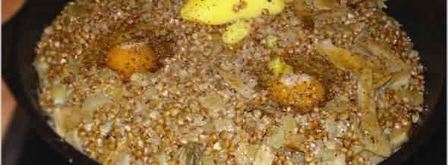 гречневая каша с белыми грибами. Шаг 19