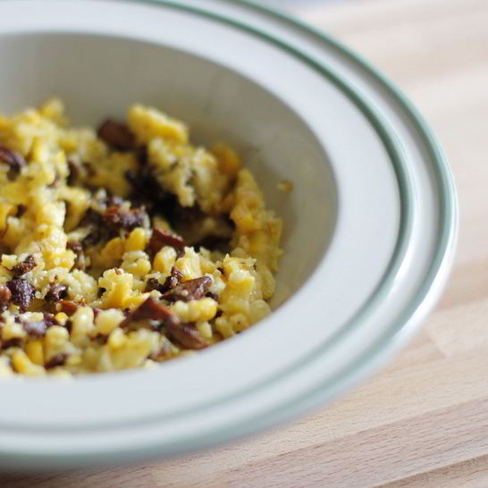 Рецепт поленты с лисичками