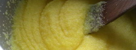 полента со спаржей, голубым сыром и грецкими орехами. Шаг 4