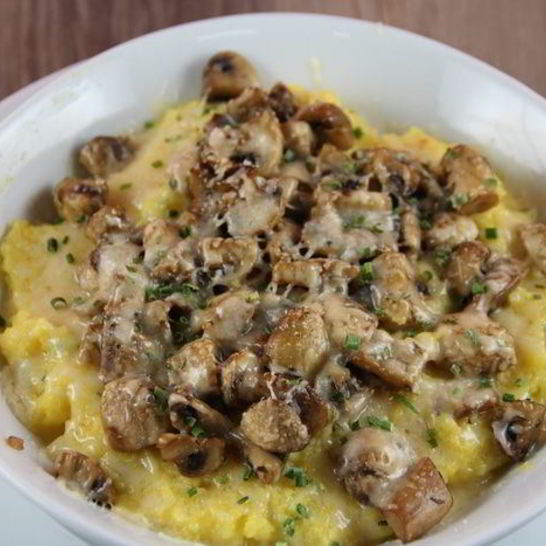 Рецепт запеченной поленты с грибами