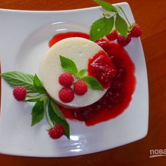 Рецепт манной каши с малиной