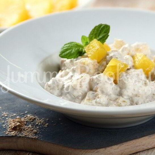 Рецепт овсянки с йогуртом и апельсином