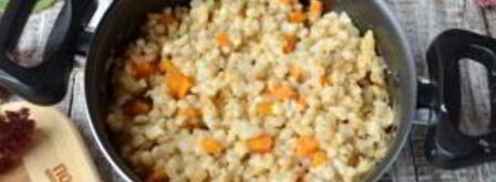 перловая каша с фасолью, тыквой и беконом. Шаг 8