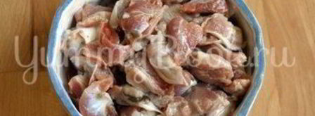 перловая каша с куриными желудочками в мультиварке. Шаг 3