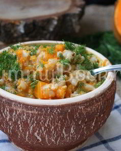 Перловая каша с тыквой в мультиварке