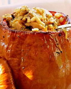 Перловка с грибами в тыкве