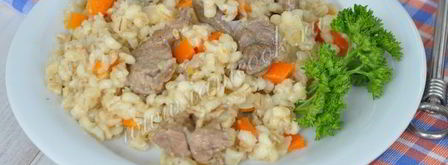 перловка с мясом в мультиварке. Шаг 13