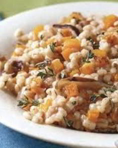 Перловка с тыквой и грибами