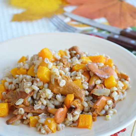 Рецепт перловки с тыквой и лисичками