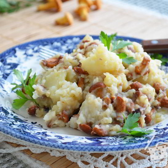 Рецепт сетуской картофельно-ячменная каша с лисичками