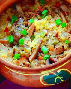 Каша пшенная с бужениной в горшочках