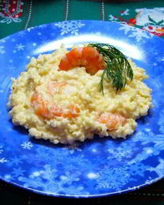 Каша пшенная с креветками