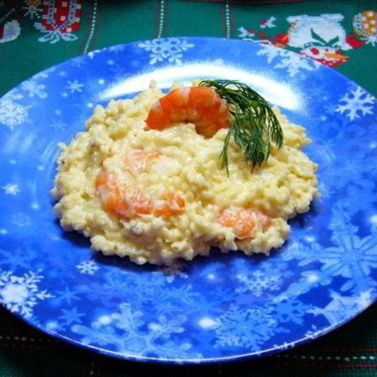 Рецепт каши пшенной с креветками