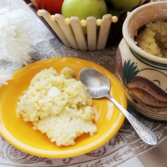 Рецепт пшенной каши на молоке в духовке в горшочке