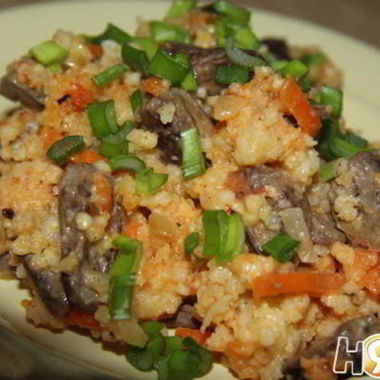 Рецепт пшенной каши с куриными сердечками