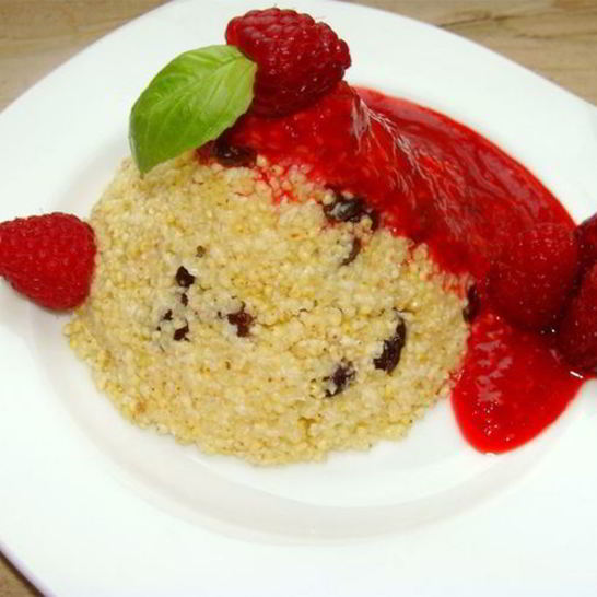 Рецепт пшенной каши с малиной