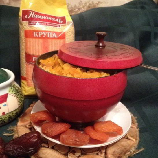 Рецепт пшенной каши с тыквой и сухофруктами