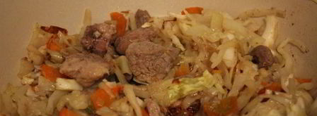 ароматная рисовая каша с мясом и капустой. Шаг 4