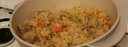 ароматная рисовая каша с мясом и капустой. Шаг 7