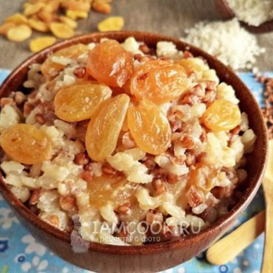 Рецепт гречнева-рисовой каша на молоке