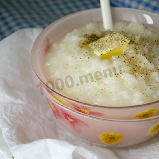 Рецепт рисовой каши на воде с топленым маслом