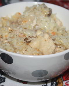 Рисовая каша с домашней курицей в мультиварке
