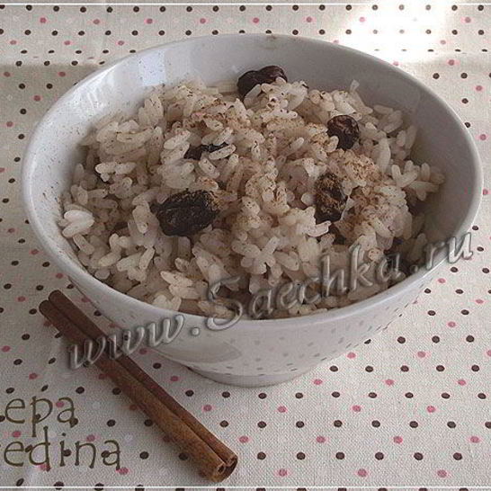 Рецепт рисовой каши с изюмом и корицей