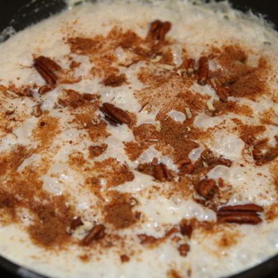 Рецепт рисовой каши с корицей и орехами пекан