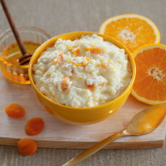 Рецепт рисовой каши с курагой и соком апельсина