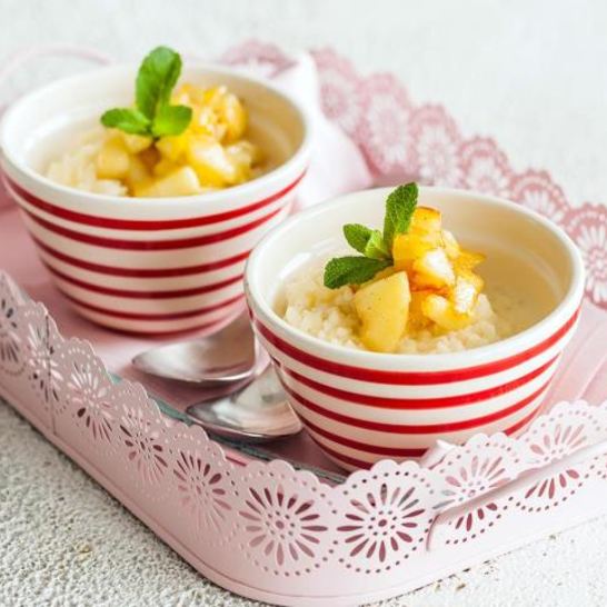 Рецепт рисовой каши с ванилью и яблоками