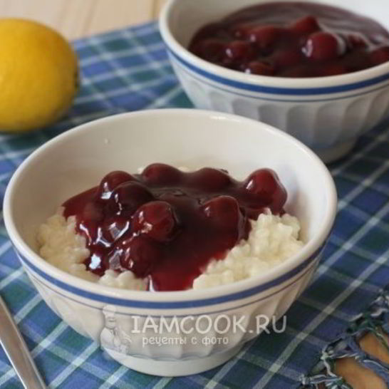 Рецепт рисовой каши с вишневым киселем