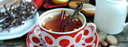 чай с апельсиновой коркой, клюквой и корицей. Шаг 7